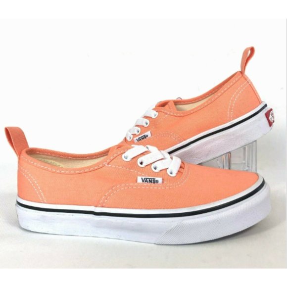 Vans Classic Bright Peach No Tie Elastic Lace Slip-On Sneakers Size 2.5 Kids - Picture 1 of 10
